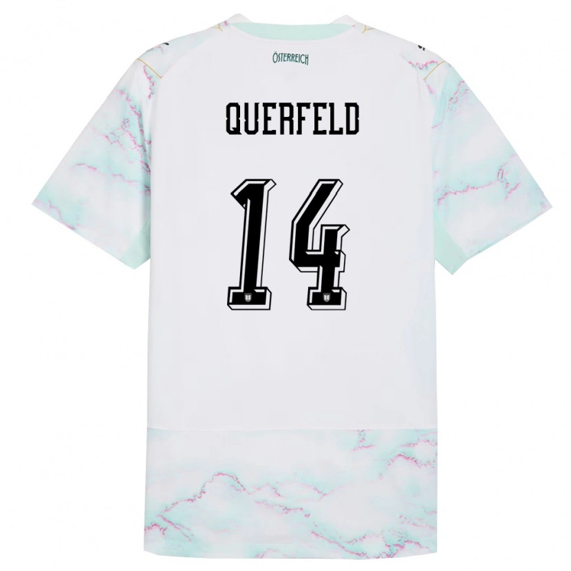 Danxen Women Austria Leopold Querfeld #14 White Green Gold Away Jersey 26-28 T-Shirt