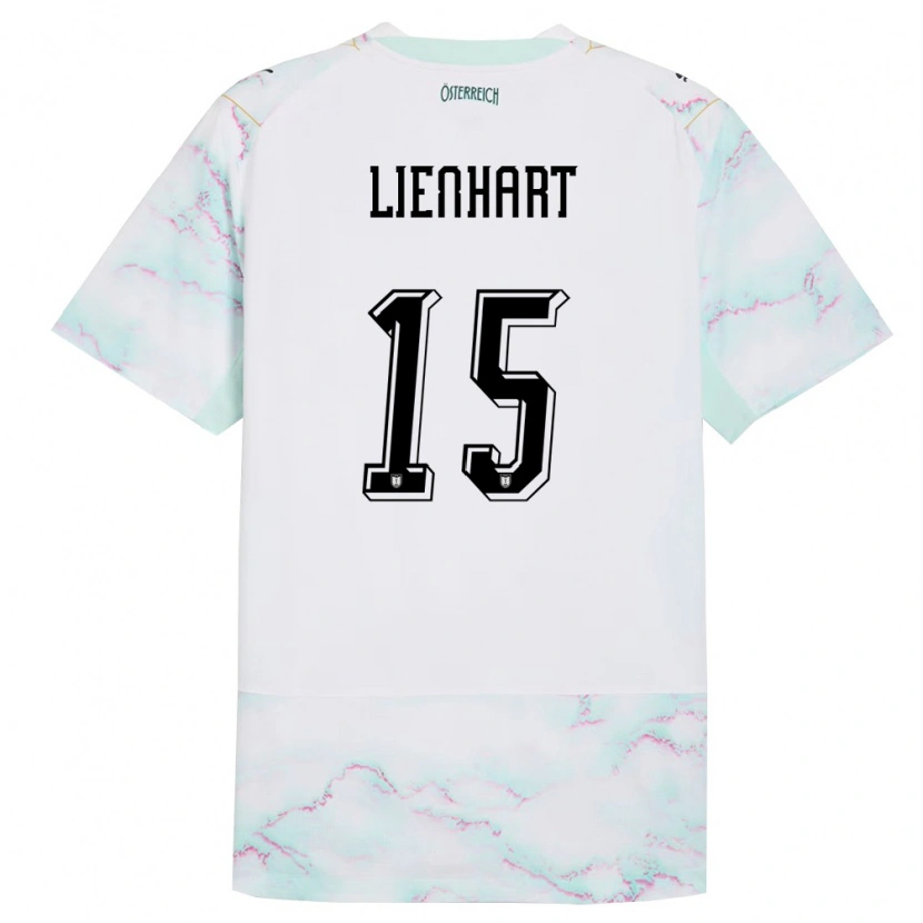 Danxen Women Austria Philipp Lienhart #15 White Green Gold Away Jersey 26-28 T-Shirt