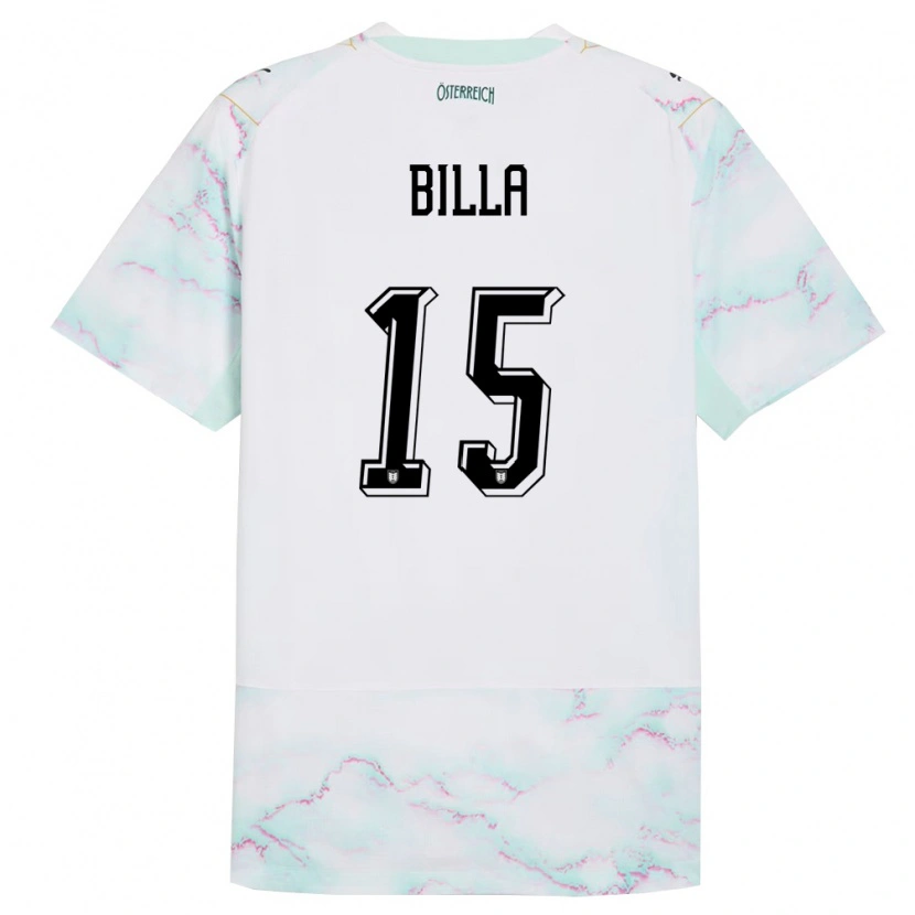 Danxen Women Austria Nicole Billa #15 White Green Gold Away Jersey 26-28 T-Shirt