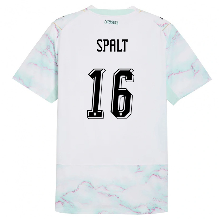 Danxen Women Austria Yanik Spalt #16 White Green Gold Away Jersey 26-28 T-Shirt
