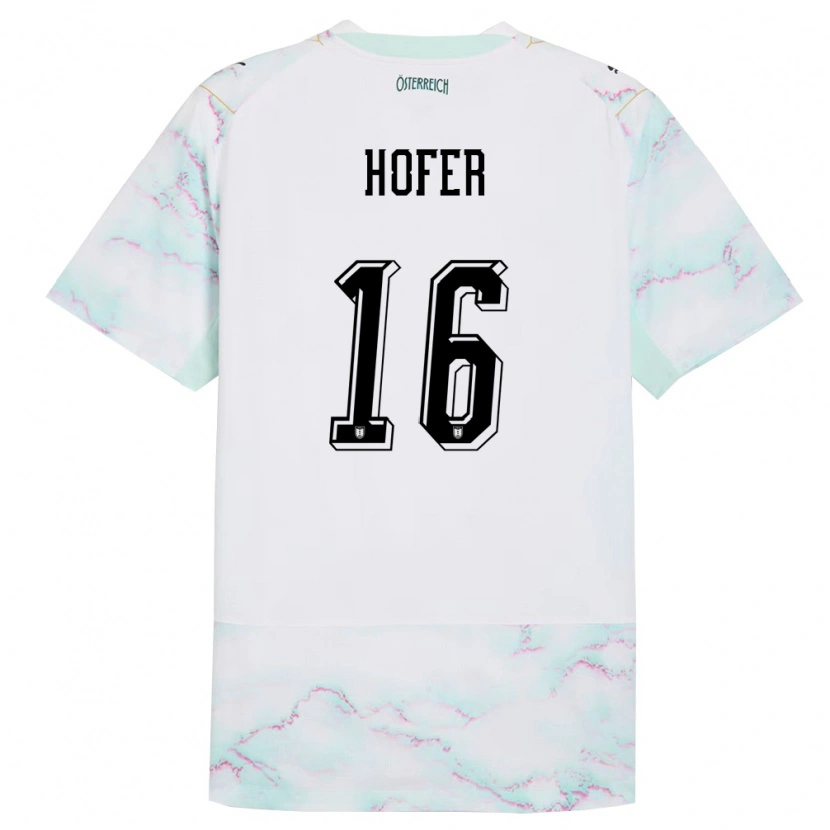 Danxen Women Austria Raphael Hofer #16 White Green Gold Away Jersey 26-28 T-Shirt