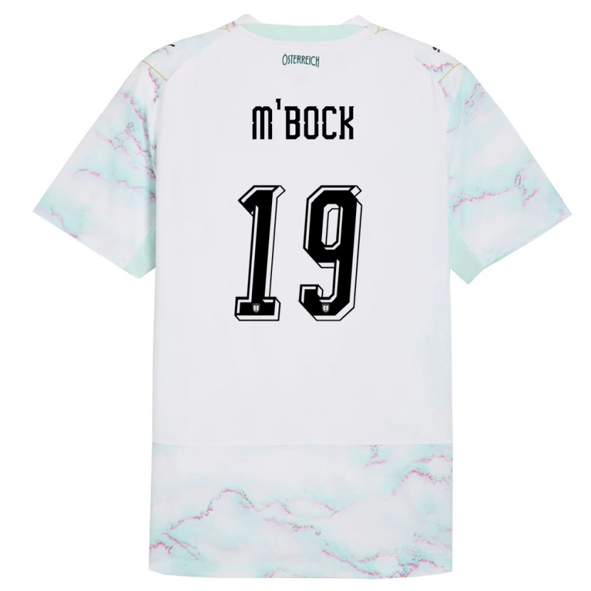Danxen Women Austria Joseph M'bock #19 White Green Gold Away Jersey 26-28 T-Shirt