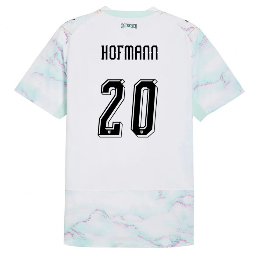 Danxen Women Austria Florian Hofmann #20 White Green Gold Away Jersey 26-28 T-Shirt