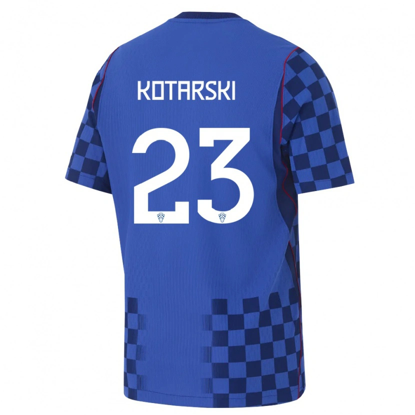 Danxen Women Croatia Dominik Kotarski #23 Blue Navy Red Away Jersey 26-28 T-Shirt