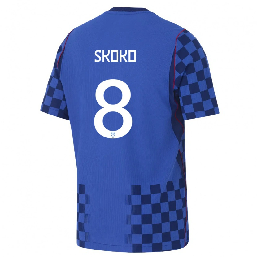 Danxen Women Croatia Noa Skoko #8 Blue Navy Red Away Jersey 26-28 T-Shirt