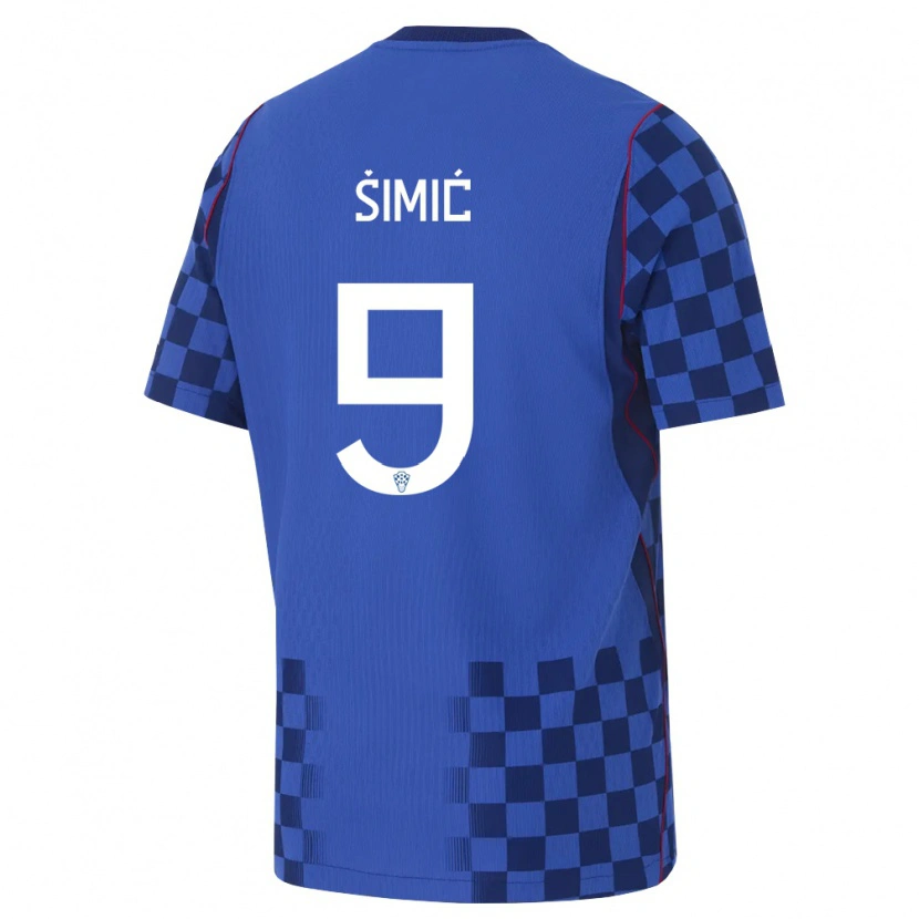 Danxen Women Croatia Roko Simic #9 Blue Navy Red Away Jersey 26-28 T-Shirt