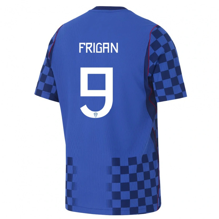 Danxen Women Croatia Matija Frigan #9 Blue Navy Red Away Jersey 26-28 T-Shirt