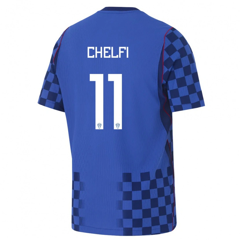 Danxen Women Croatia Lovro Chelfi #11 Blue Navy Red Away Jersey 26-28 T-Shirt
