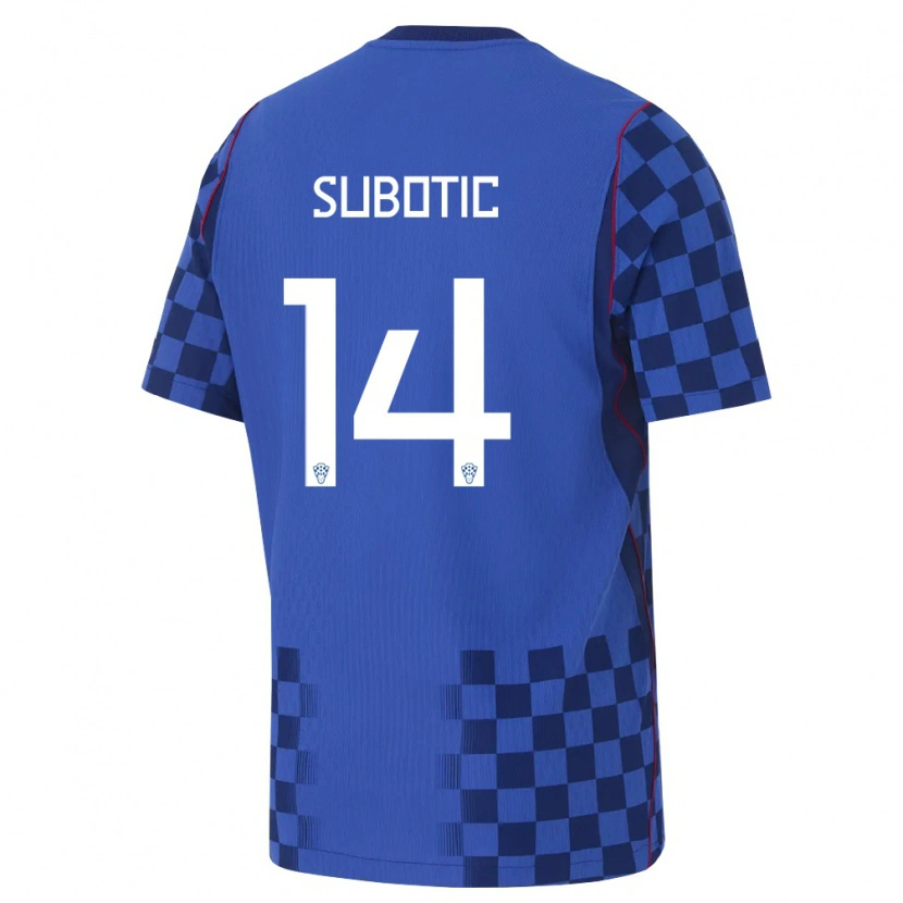 Danxen Women Croatia Matija Subotic #14 Blue Navy Red Away Jersey 26-28 T-Shirt