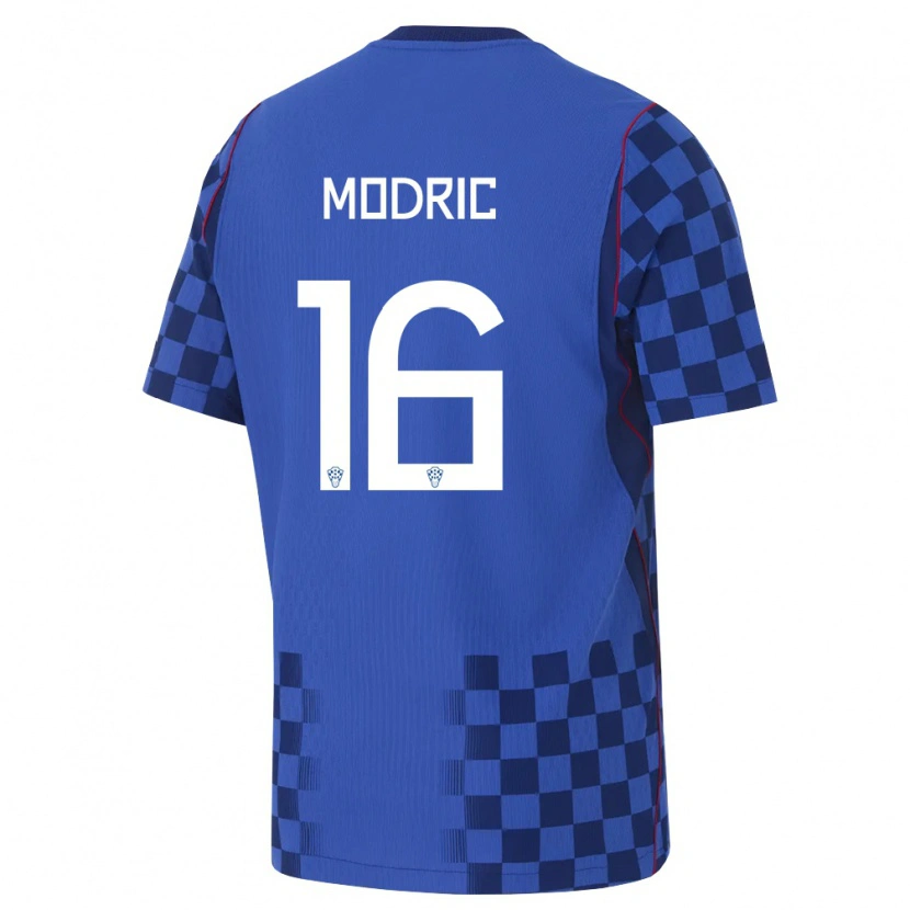 Danxen Women Croatia Marin Modric #16 Blue Navy Red Away Jersey 26-28 T-Shirt