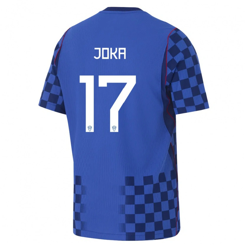 Danxen Women Croatia Rio Joka #17 Blue Navy Red Away Jersey 26-28 T-Shirt