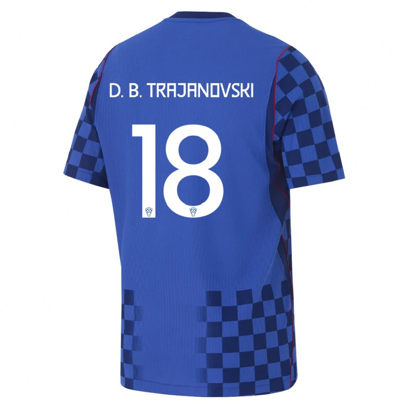 Danxen Women Croatia Dino Beader Trajanovski #18 Blue Navy Red Away Jersey 26-28 T-Shirt