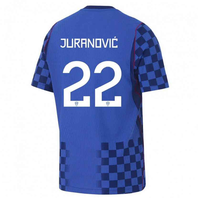 Danxen Women Croatia Josip Juranovic #22 Blue Navy Red Away Jersey 26-28 T-Shirt