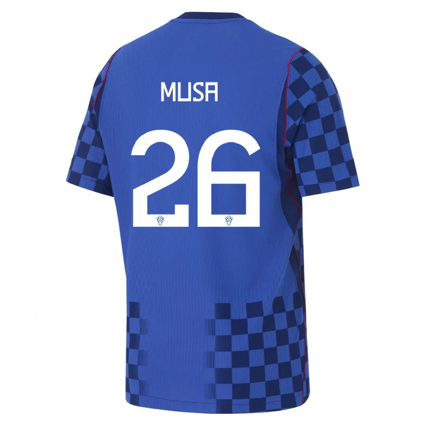 Danxen Women Croatia Petar Musa #26 Blue Navy Red Away Jersey 26-28 T-Shirt