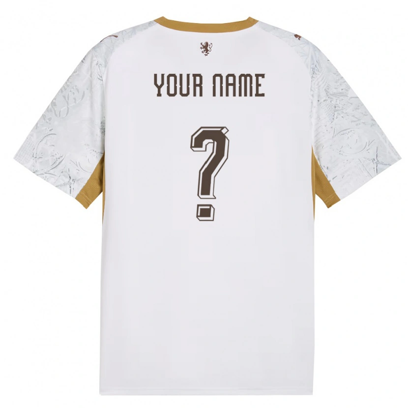Danxen Women Czech Republic Your Name #0 Off-White Gold Gray Away Jersey 26-28 T-Shirt