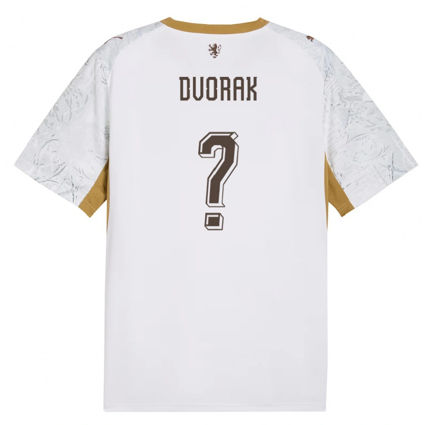Danxen Women Czech Republic Adam Dvorak #0 Off-White Gold Gray Away Jersey 26-28 T-Shirt