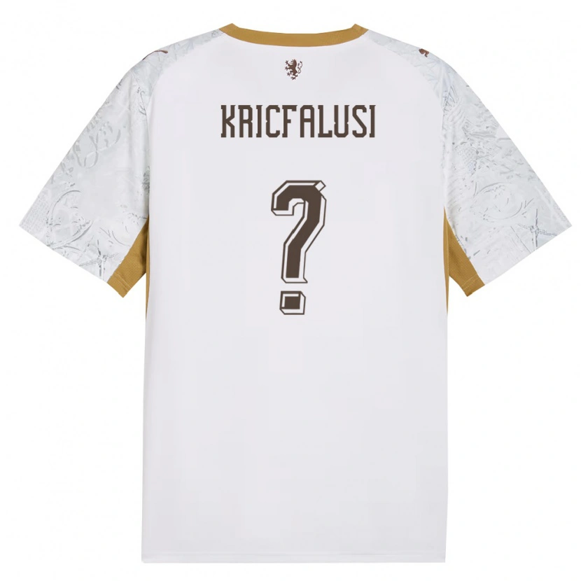 Danxen Women Czech Republic Ondrej Kricfalusi #0 Off-White Gold Gray Away Jersey 26-28 T-Shirt