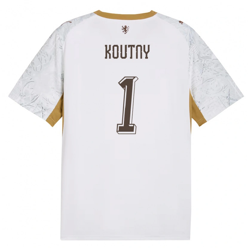 Danxen Women Czech Republic Jan Koutny #1 Off-White Gold Gray Away Jersey 26-28 T-Shirt
