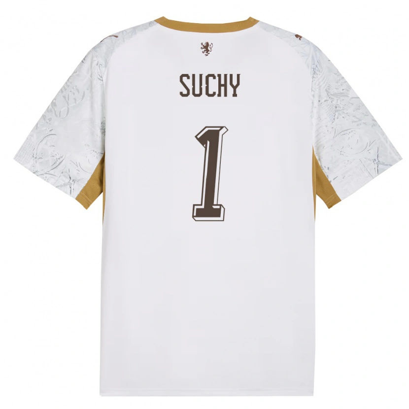 Danxen Women Czech Republic Ondrej Suchy #1 Off-White Gold Gray Away Jersey 26-28 T-Shirt
