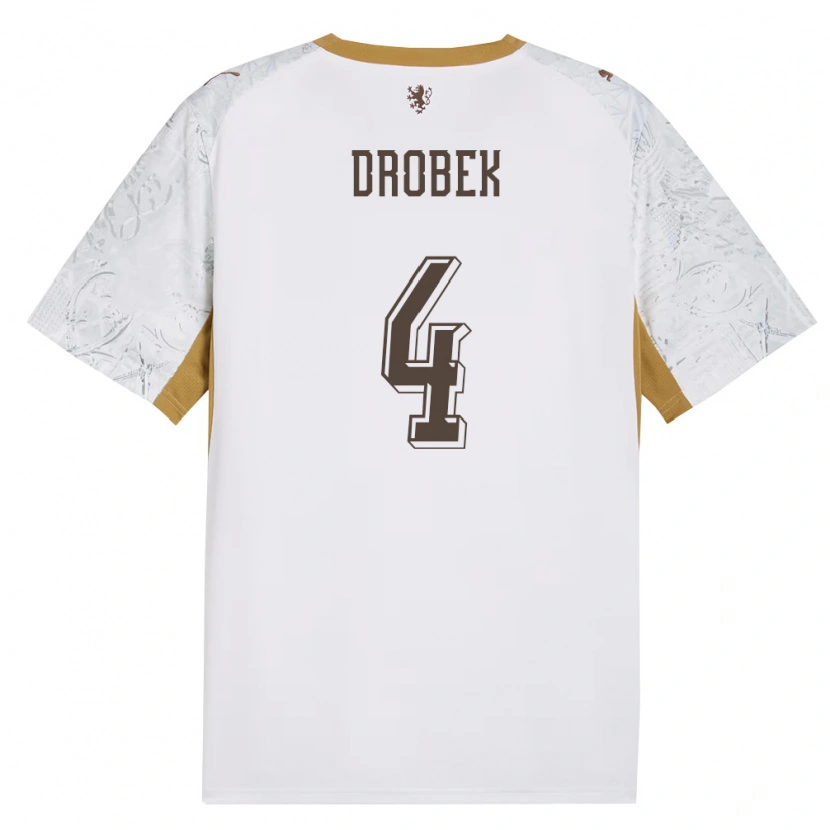 Danxen Women Czech Republic Ondrej Drobek #4 Off-White Gold Gray Away Jersey 26-28 T-Shirt