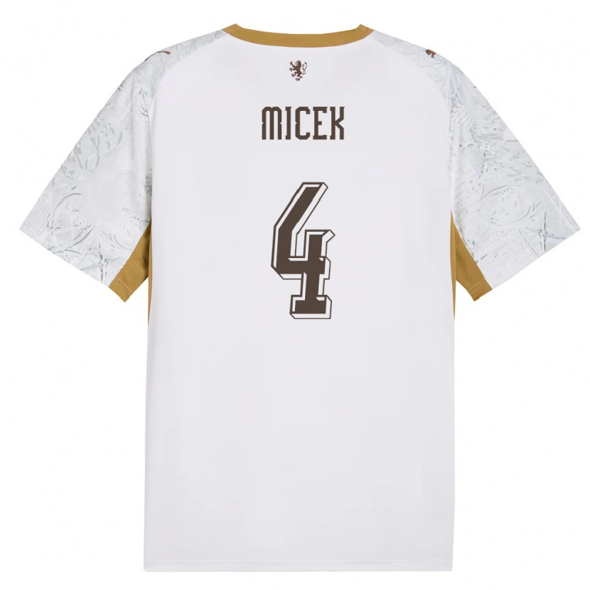 Danxen Women Czech Republic Jiri Micek #4 Off-White Gold Gray Away Jersey 26-28 T-Shirt