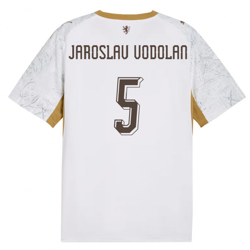 Danxen Women Czech Republic Stepan Jaroslav Vodolan #5 Off-White Gold Gray Away Jersey 26-28 T-Shirt