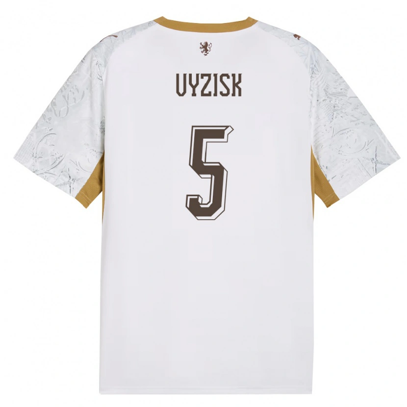 Danxen Women Czech Republic Matyas Vyzisk #5 Off-White Gold Gray Away Jersey 26-28 T-Shirt