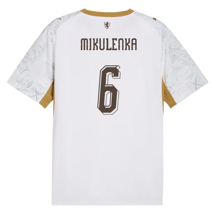 Danxen Women Czech Republic Matej Mikulenka #6 Off-White Gold Gray Away Jersey 26-28 T-Shirt