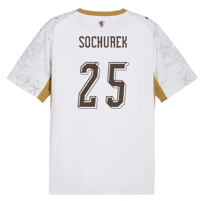 Danxen Women Czech Republic Hugo Sochurek #25 Off-White Gold Gray Away Jersey 26-28 T-Shirt