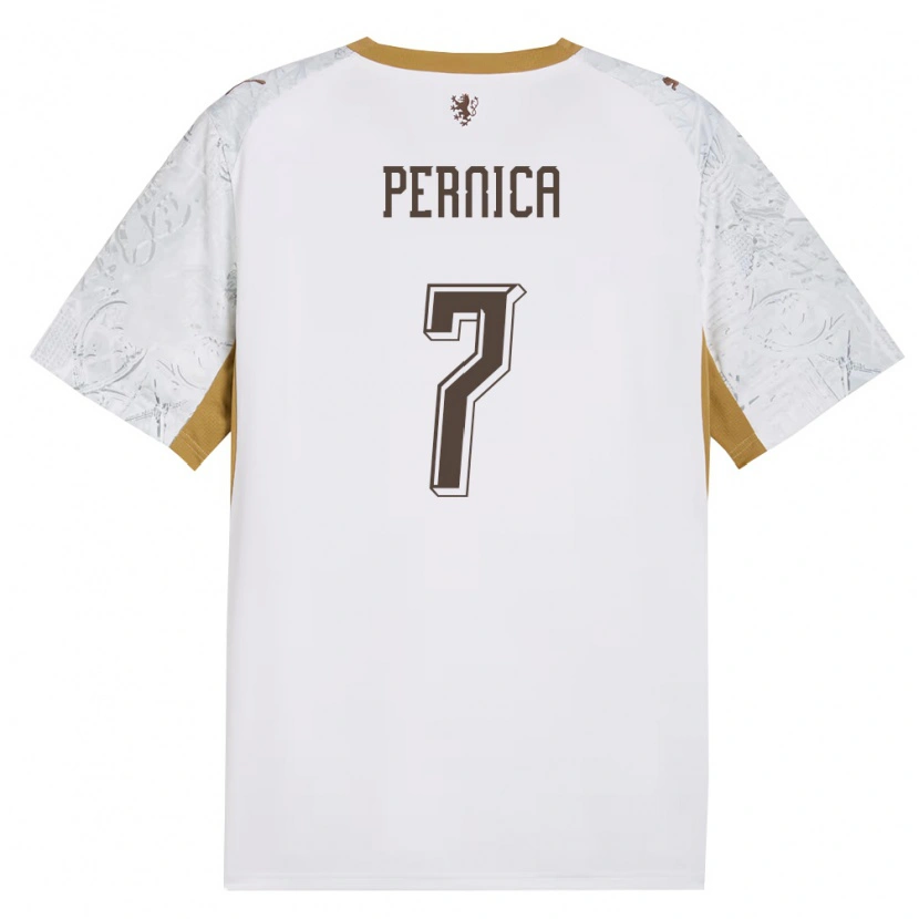 Danxen Women Czech Republic Eric Pernica #7 Off-White Gold Gray Away Jersey 26-28 T-Shirt