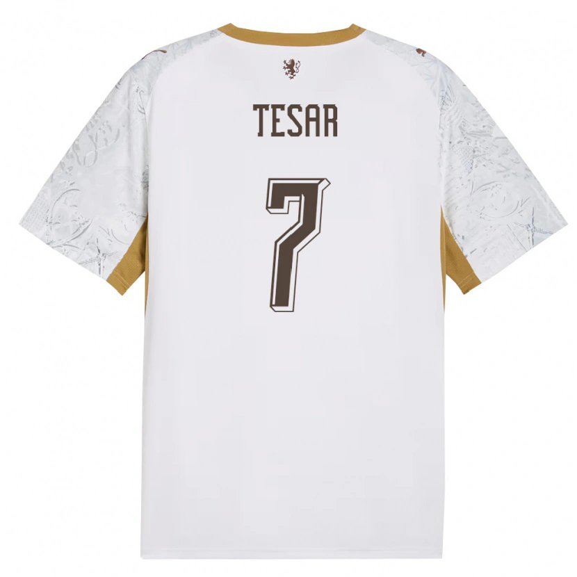 Danxen Women Czech Republic Simon Tesar #7 Off-White Gold Gray Away Jersey 26-28 T-Shirt