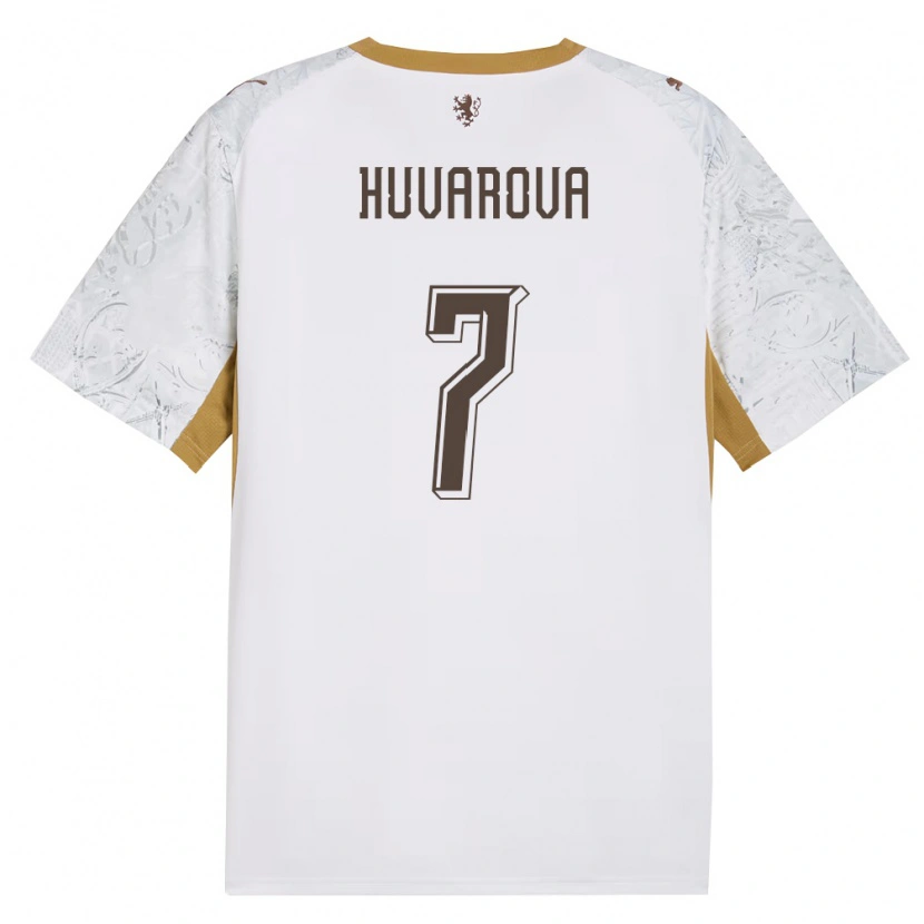 Danxen Women Czech Republic Dominika Huvarová #7 Off-White Gold Gray Away Jersey 26-28 T-Shirt