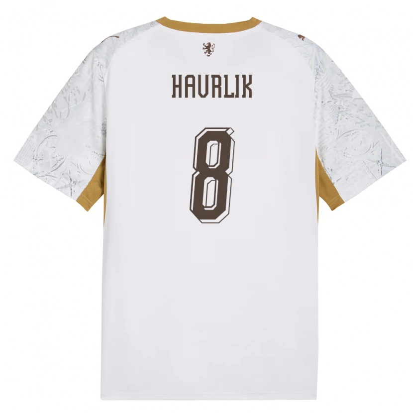 Danxen Women Czech Republic Lukas Havrlik #8 Off-White Gold Gray Away Jersey 26-28 T-Shirt