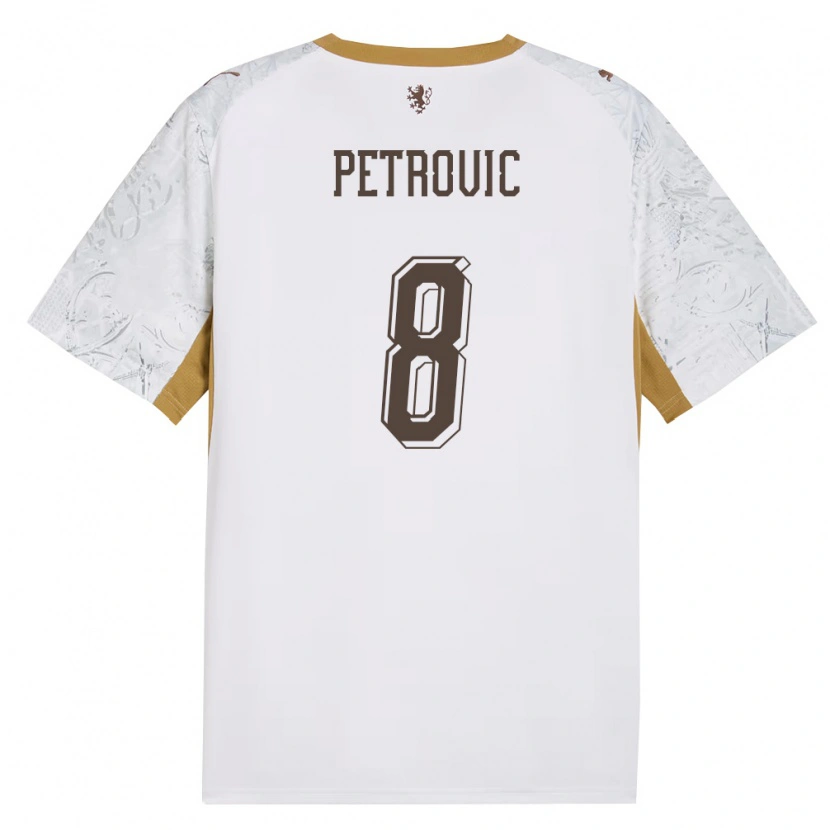 Danxen Women Czech Republic Luka Petrovic #8 Off-White Gold Gray Away Jersey 26-28 T-Shirt