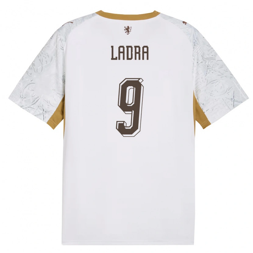 Danxen Women Czech Republic Tomas Ladra #9 Off-White Gold Gray Away Jersey 26-28 T-Shirt