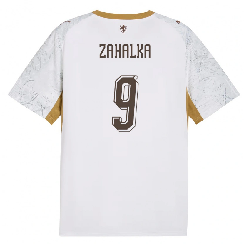 Danxen Women Czech Republic Filip Zahalka #9 Off-White Gold Gray Away Jersey 26-28 T-Shirt
