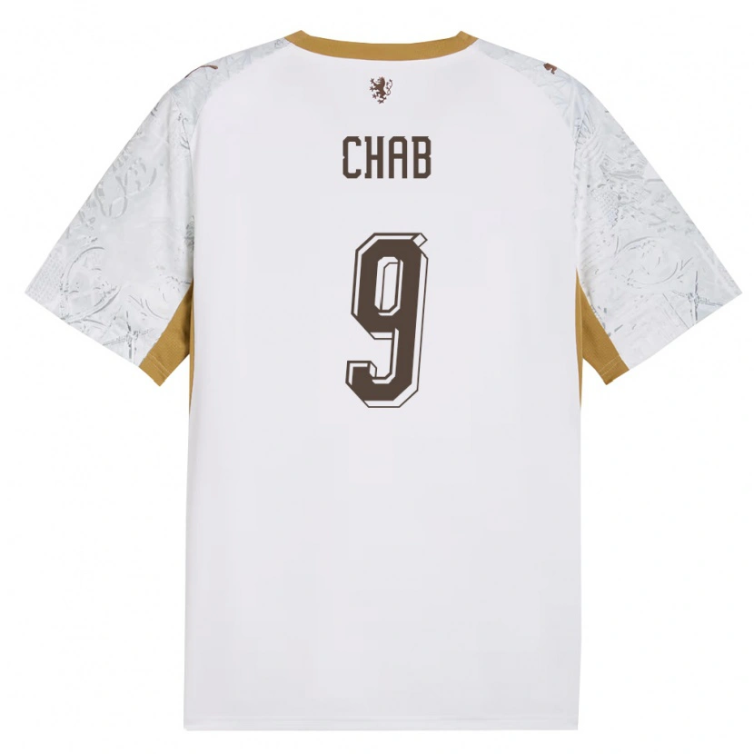 Danxen Women Czech Republic Adam Chab #9 Off-White Gold Gray Away Jersey 26-28 T-Shirt