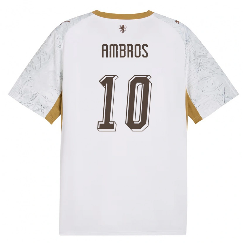 Danxen Women Czech Republic Lukas Ambros #10 Off-White Gold Gray Away Jersey 26-28 T-Shirt