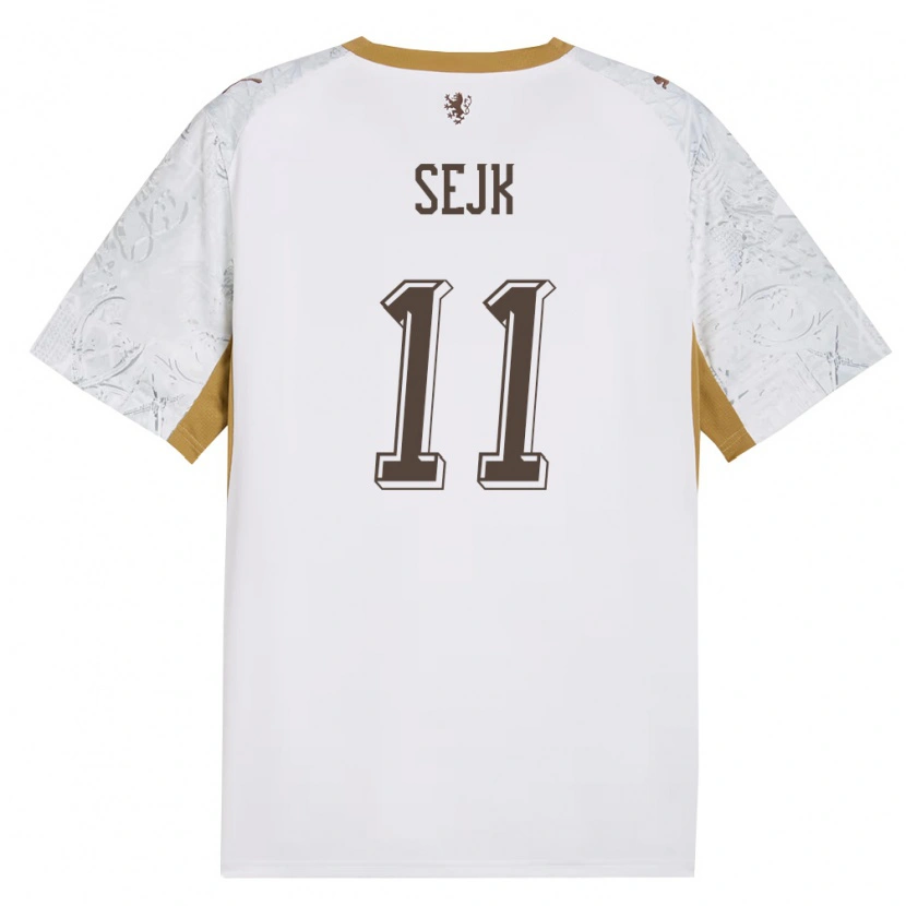 Danxen Women Czech Republic Vaclav Sejk #11 Off-White Gold Gray Away Jersey 26-28 T-Shirt