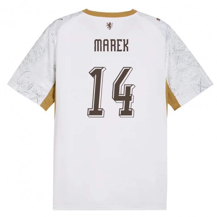 Danxen Women Czech Republic Jakub Marek #14 Off-White Gold Gray Away Jersey 26-28 T-Shirt