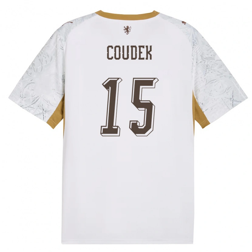 Danxen Women Czech Republic Ondrej Coudek #15 Off-White Gold Gray Away Jersey 26-28 T-Shirt