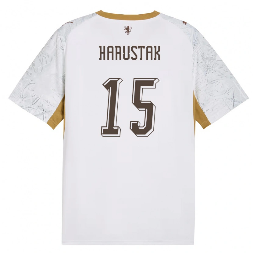 Danxen Women Czech Republic Jan Harustak #15 Off-White Gold Gray Away Jersey 26-28 T-Shirt