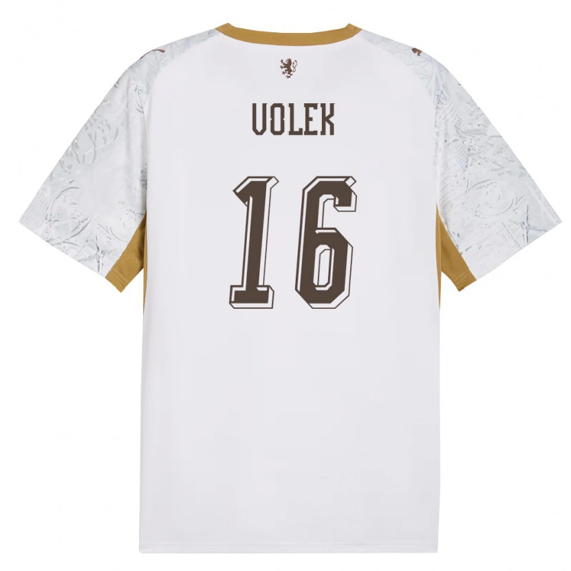 Danxen Women Czech Republic Jan Volek #16 Off-White Gold Gray Away Jersey 26-28 T-Shirt