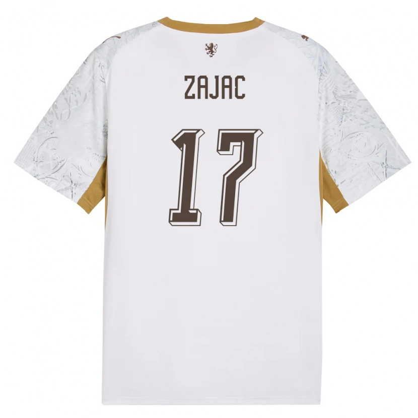 Danxen Women Czech Republic Dominik Zajac #17 Off-White Gold Gray Away Jersey 26-28 T-Shirt