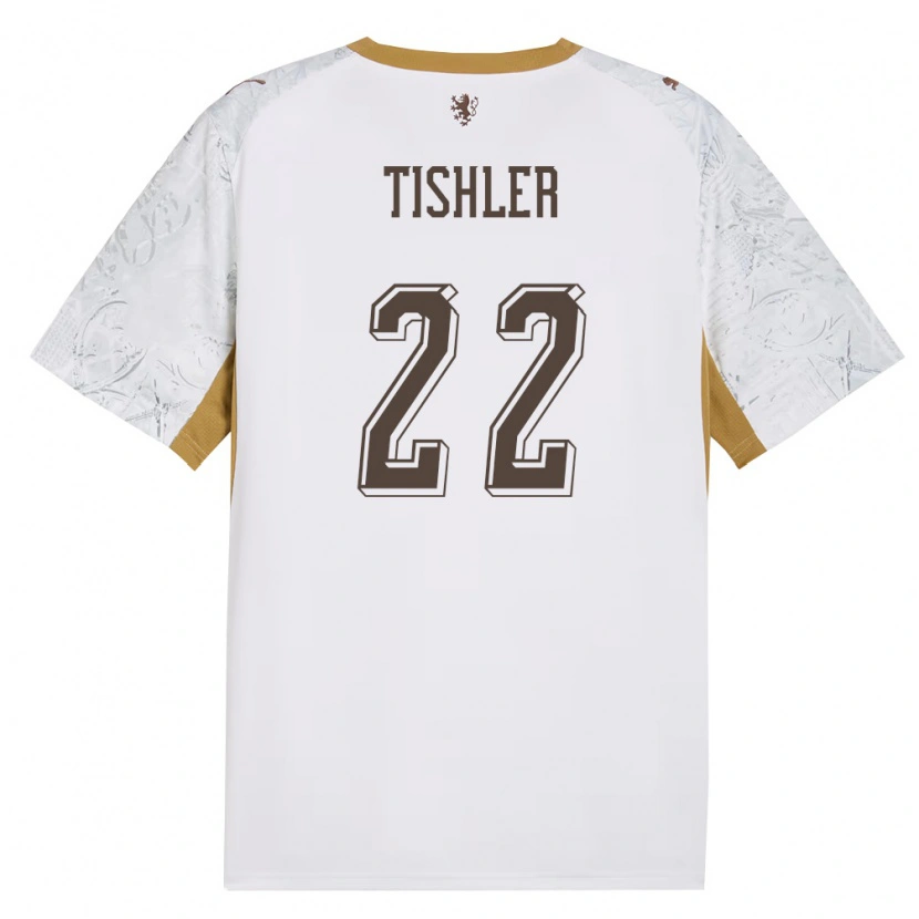 Danxen Women Czech Republic Daniel Tishler #22 Off-White Gold Gray Away Jersey 26-28 T-Shirt