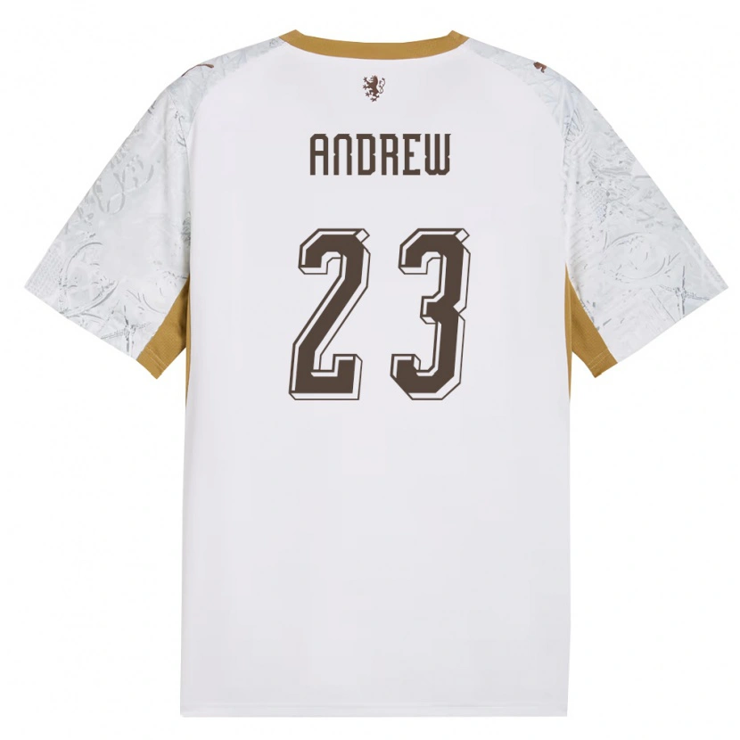 Danxen Women Czech Republic Colin Andrew #23 Off-White Gold Gray Away Jersey 26-28 T-Shirt