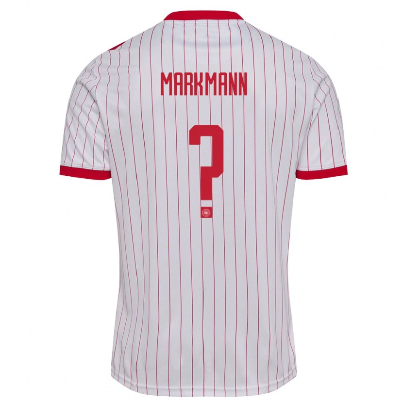 Danxen Women Denmark Noah Markmann #0 White Red Away Jersey 26-28 T-Shirt