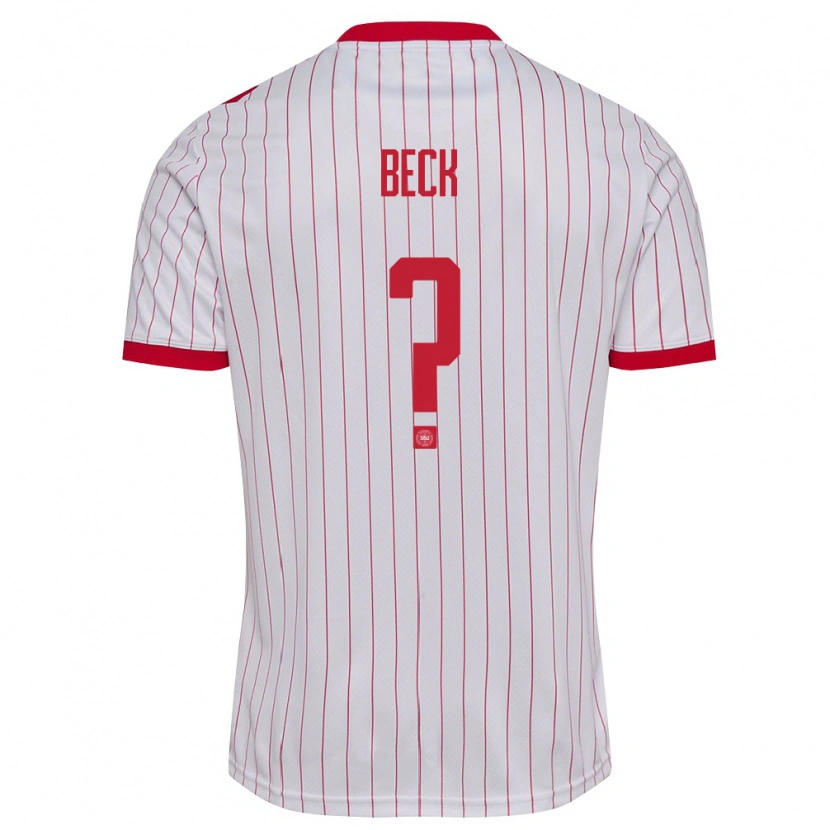 Danxen Women Denmark Julius Beck #0 White Red Away Jersey 26-28 T-Shirt
