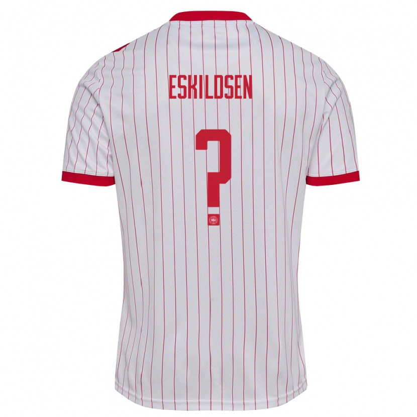 Danxen Women Denmark Marcus Eskildsen #0 White Red Away Jersey 26-28 T-Shirt