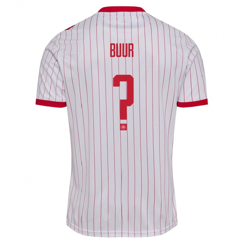 Danxen Women Denmark Oscar Buur #0 White Red Away Jersey 26-28 T-Shirt